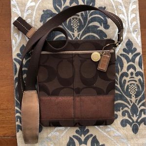 Coach Bronze Signature Cross Body Bag
